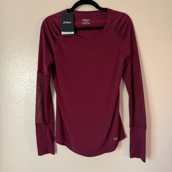 Asics Tops - ASICS Women's Burgundy Long Sleeve Athletic Tee